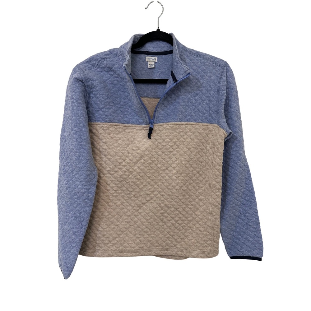 Crewcuts Boys XL 12-14 Quilted Colorblock Quarter Zip Pullover Sweater Outdoors